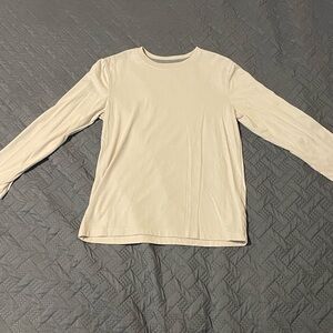 Old Navy Cream and Gray Long Sleeve Shirt